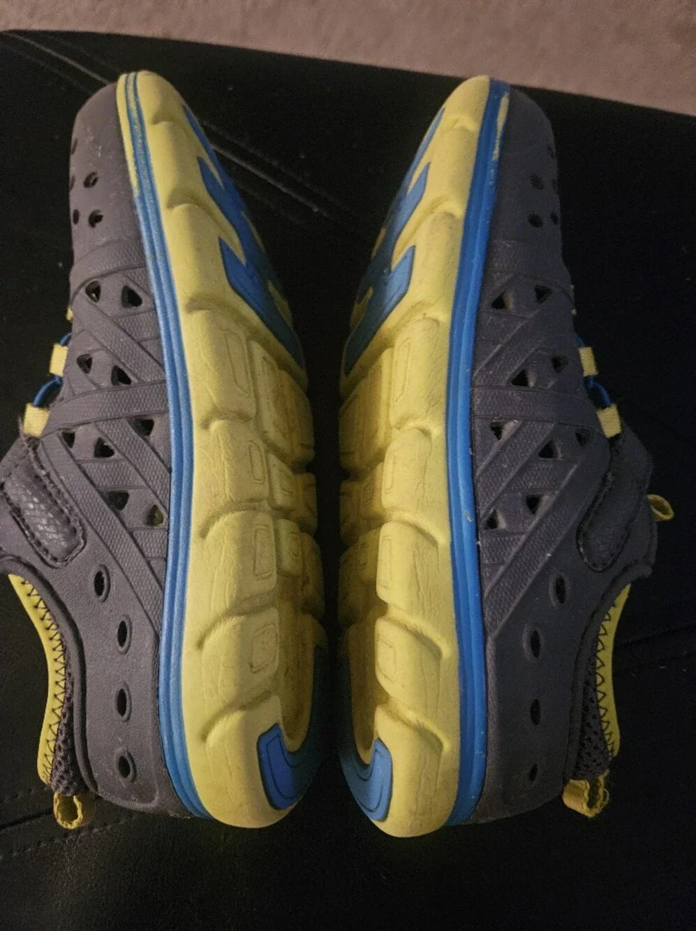 Stride Rite Made 2 Play Phibian Water Shoes Boy's Size 1 Gray Blue Lime Green